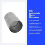 Verloopbuis universale 63mm - 60mm - Alta prestazione - Resistente allo shock - Installazione facile - Buona tenuta ermetica - Disegno a flusso ottimizzato - Condotta di scarico