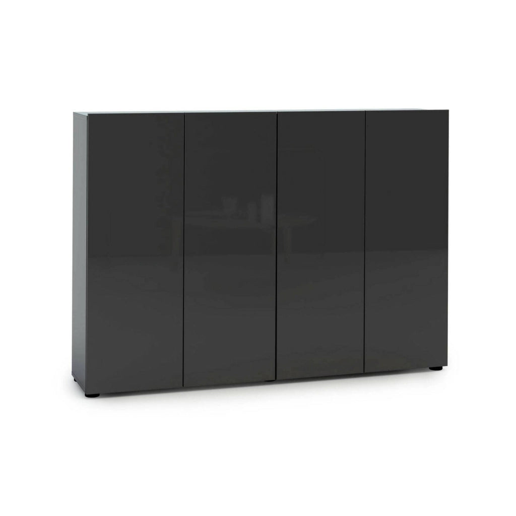 Scarpiera Doda, Mobile portascarpe, Armadio da ingresso multiuso, Mobiletto per calzature, Made in Italy, 160x34h115 cm, Antracite
