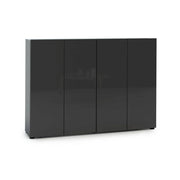 Scarpiera Doda, Mobile portascarpe, Armadio da ingresso multiuso, Mobiletto per calzature, Made in Italy, 160x34h115 cm, Antracite