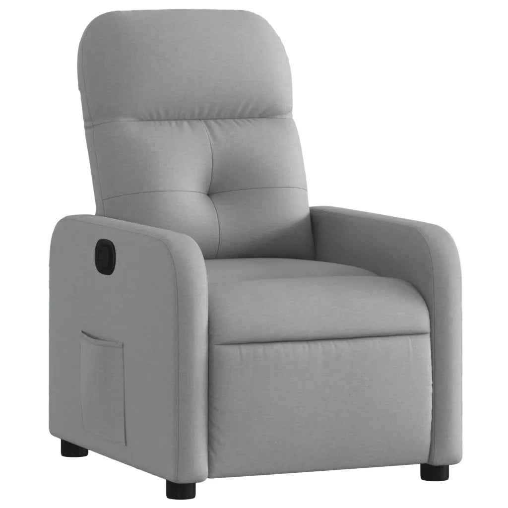 Divano Sedia-Poltrona Reclinabile in Tessuto Grigio Chiaro 105401