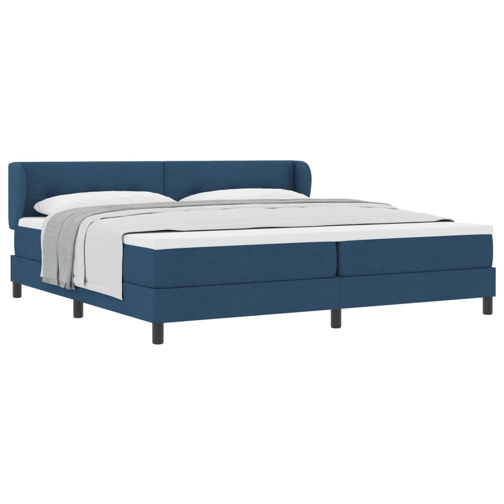 Letto Box Spring con Materasso Blu 200x200 cm Tessuto