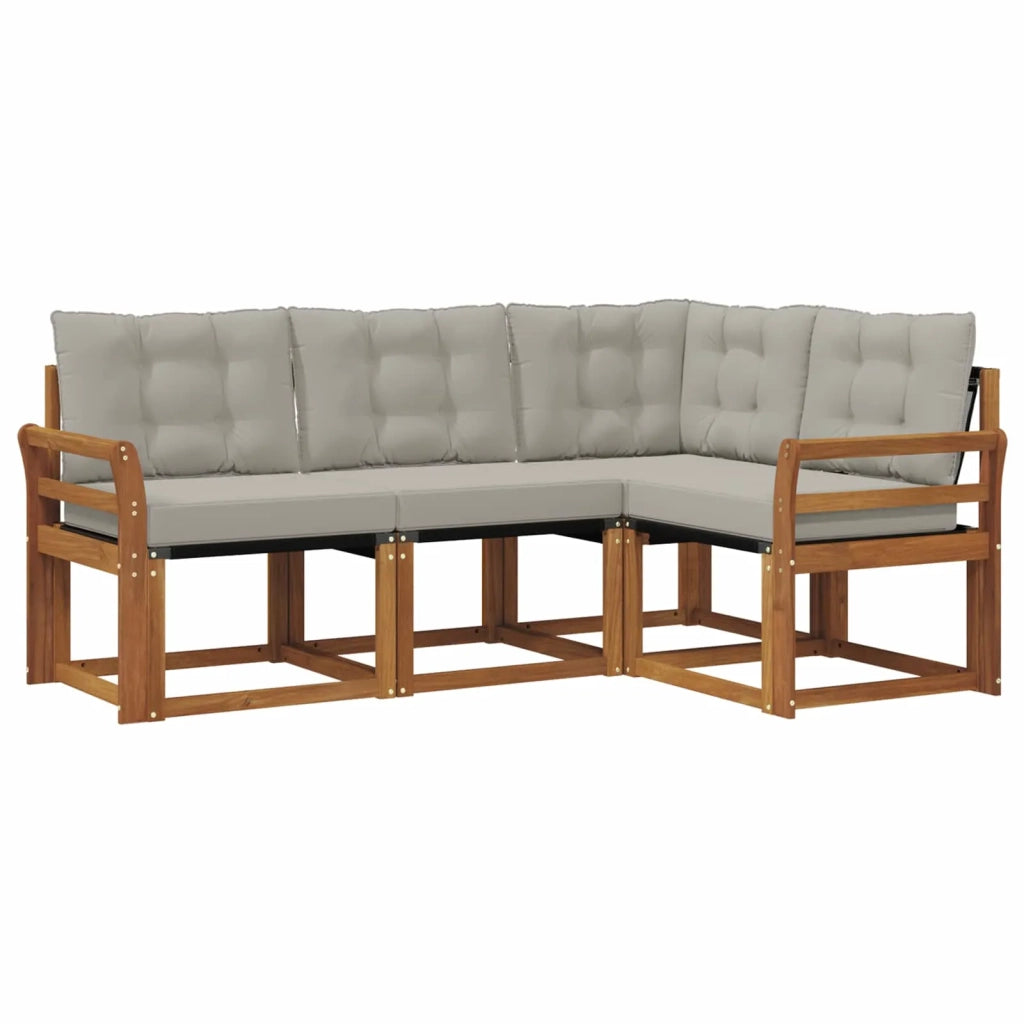 Set di divani da esterno 4 pcs Grigio Naturale e Chiaro 3368618