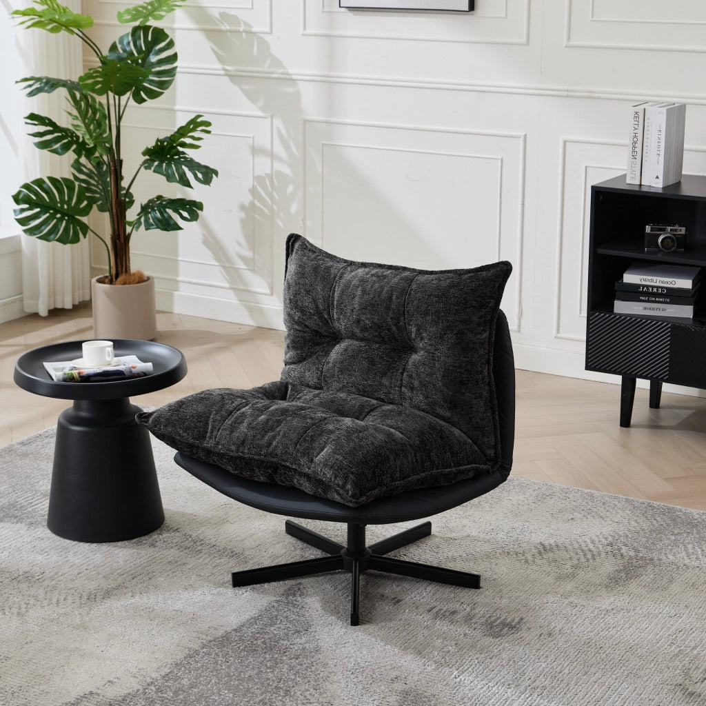 POLTRONA Girevole con schienale regolabile 72x60x44 cm Nero Grigio
