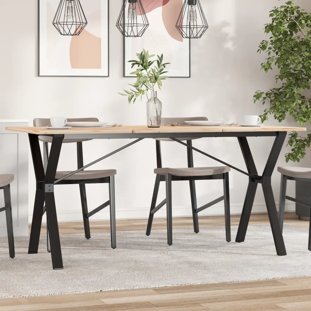Telaio Gambe a Y per Tavolo da Pranzo 140x60x73 cm in Acciaio