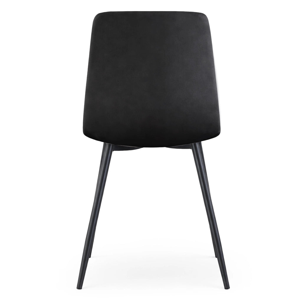 Set di 2 Sedie in velluto trapuntate NERO Nero gambe nere