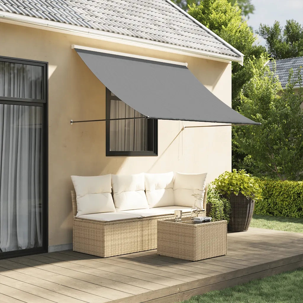 Tenda da Sole Retrattile Antracite 200x150 cm Tessuto e Acciaio 368752