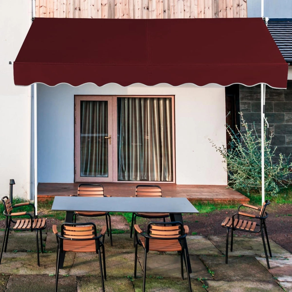 Tenda da Sole per Esterno, Tenda da Sole a Morsetto per Balcone con Struttura Telescopica e Tessuto Resistene ai Raggi Solari, Regolabile in Altezza e in Angolazione (200 cm,Rosso)