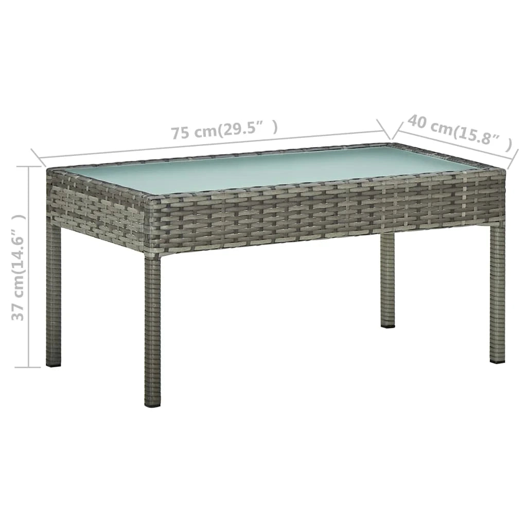 Set di mobili da giardino per esterni 5 pezzi con cuscini in polyrattan grigio 02_0016442