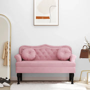 Panca con Cuscini Rosa 120,5x65x75 cm in Vellutocod mxl 107856