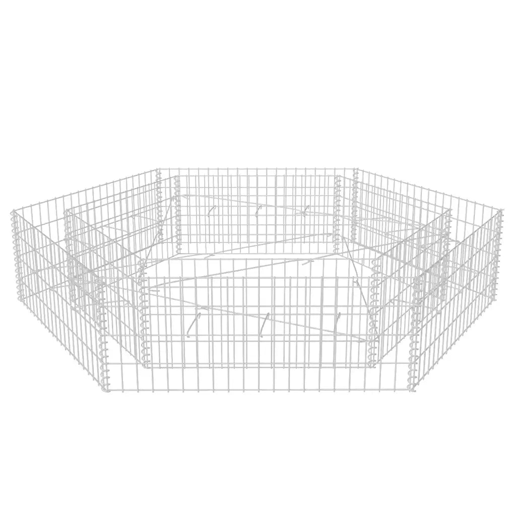 Gabbione Letto Rialzato da Giardino Esagonale 200x173x40 cm