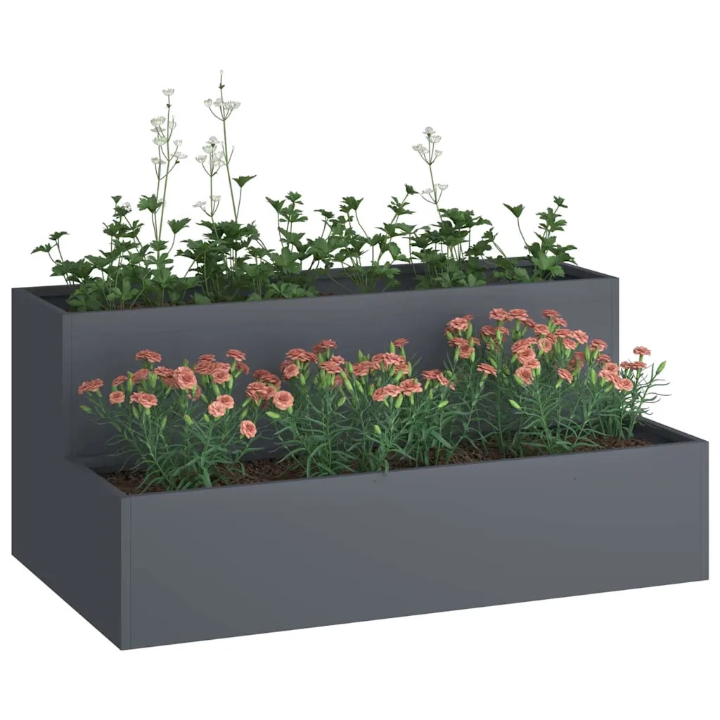 Vaso da giardino-Fioriera da Esterno-Contenitore per Piante Antracite 100 x 60 x 45 cm
