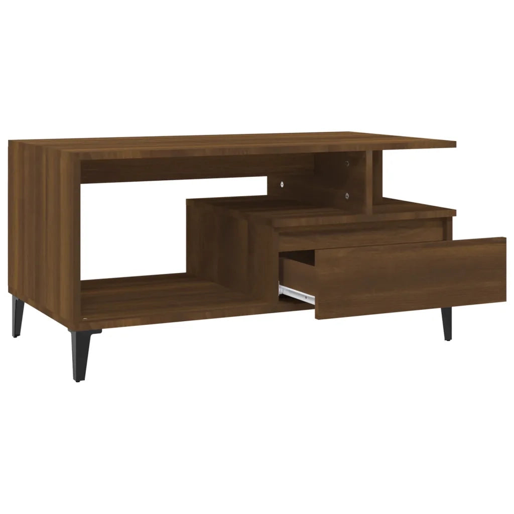 Tavolino salotto | Tavolino da caff¨¨ | Tavolino da Soggiorno Rovere Marrone 90x49x45 cm Legno Multistrato