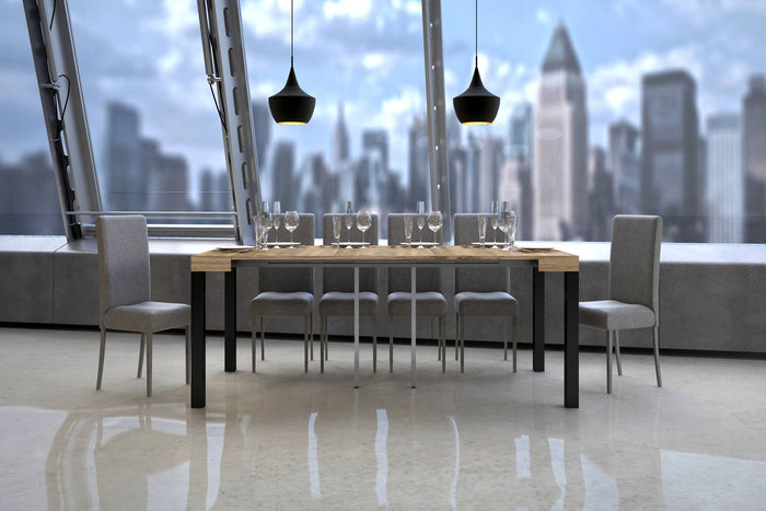 Consolle Allungabile 90-300x40x77 cm in Nobilitato Marrone