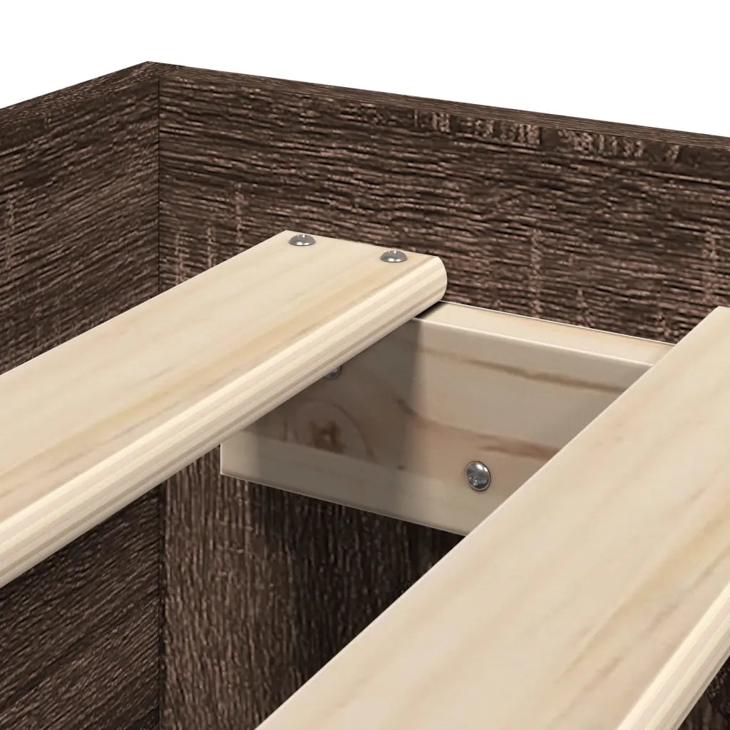 Giroletto senza Materasso Rovere Marrone 100x200 cm Truciolato 3295491