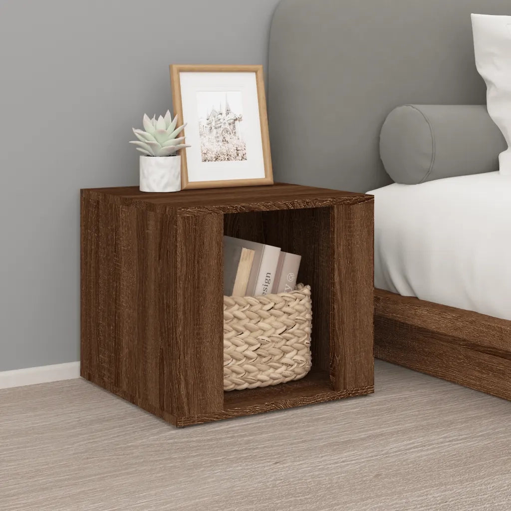 Comodino | Armadio da Notte | Mobiletto da notte Rovere Marrone 41x40x36 cm in Legno Multistrato