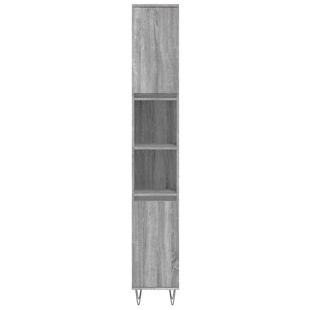 Set Mobili da Bagno 3 pz Grigio Sonoma in Legno Multistrato 3190227