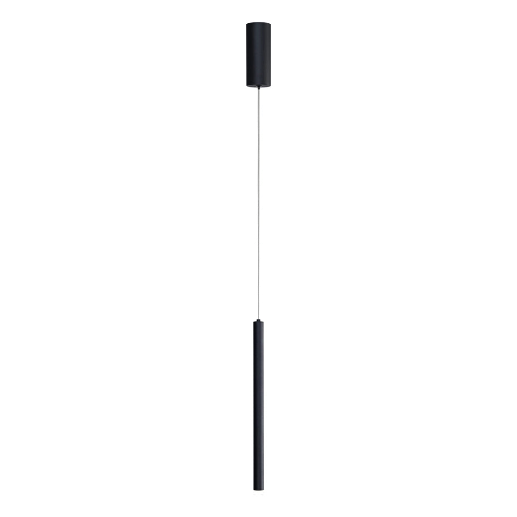 Lampada a sospensione nera tubo LED 5W Valdes Italux