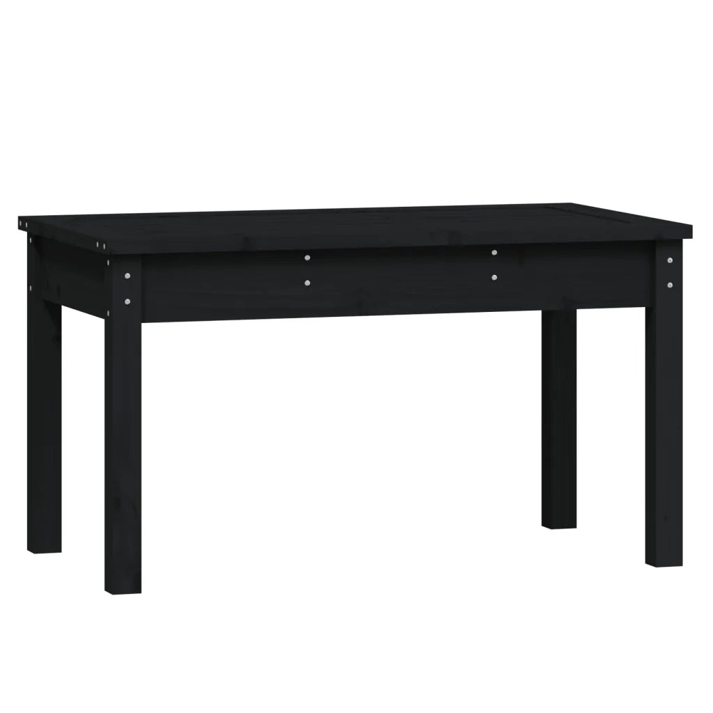 Panca da Giardino-Sgabello-Panca da esterno Nera 80x44x45 cm Legno Massello di Pino