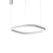 Lampada a Sospensione CRISEIDE S/1P Q - 60W LED 3000K Dimmerabile in Bianco Satinato, Struttura in Alluminio, Diffusore in Silicone - Gealuce