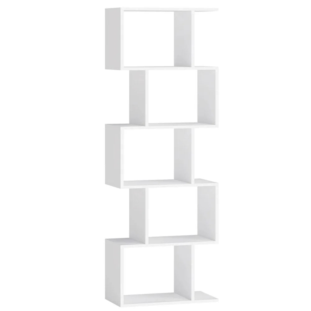 Libreria moderna a 6 ripiani mobile contenitore 24 x 40 x 159 cm divisorio per soggiorno camera da letto ufficio bianco 12_0004226