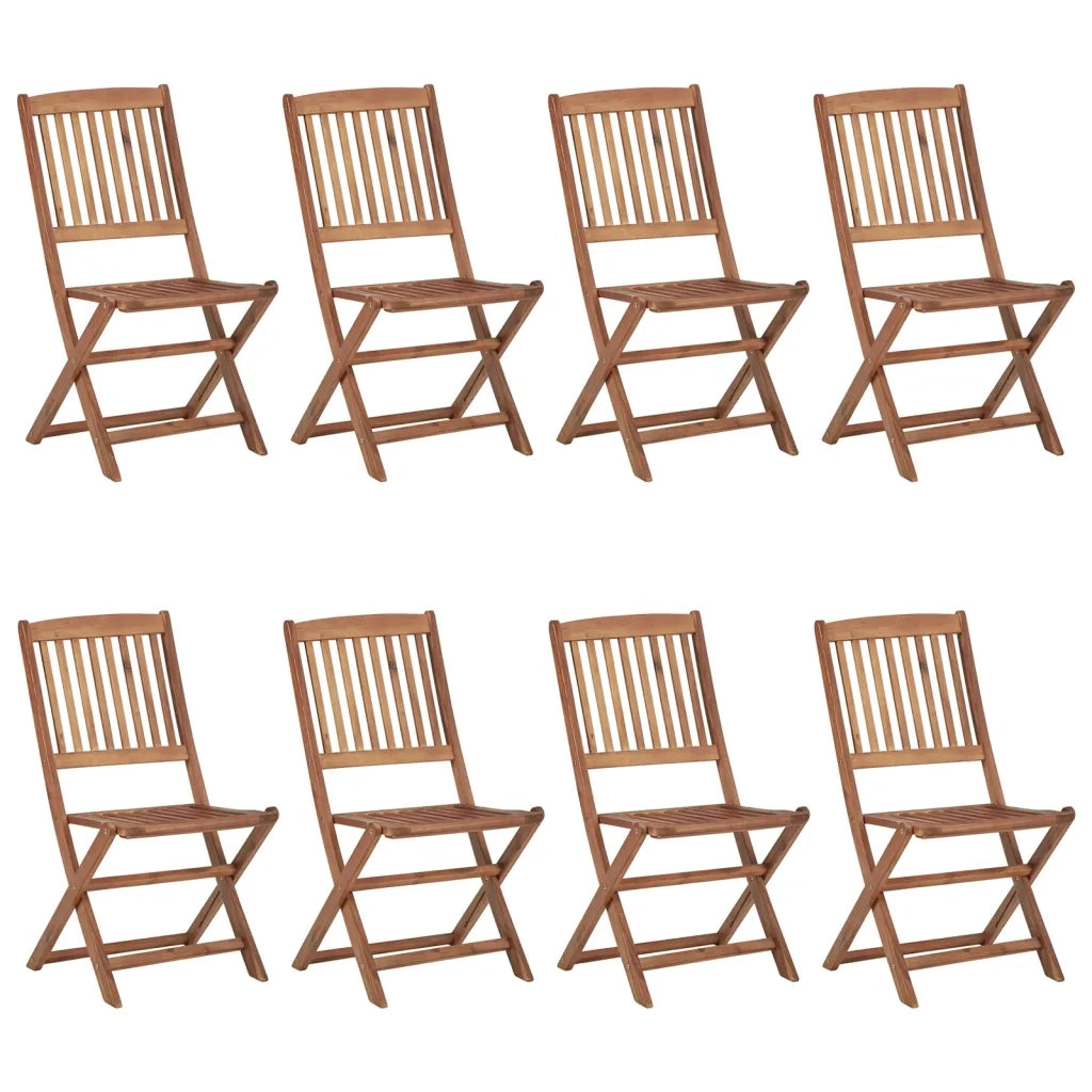 Sedie da Giardino Pieghevoli 8 pz con Cuscini Massello Acacia cod mxl 8496
