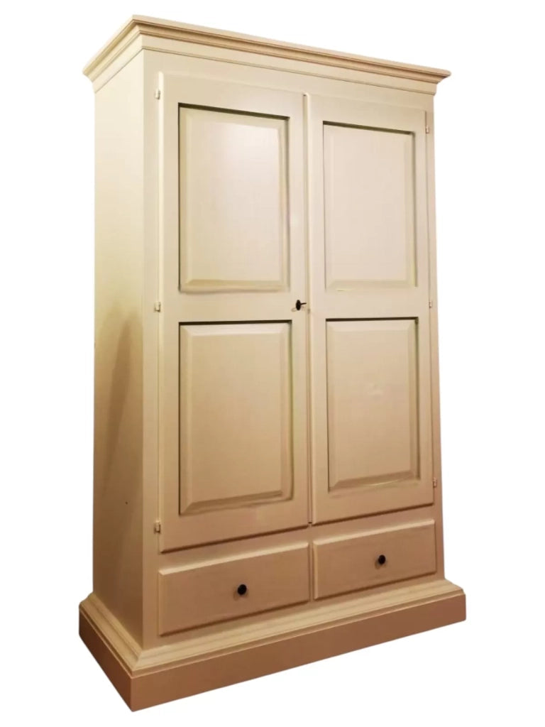 Armadio 2 porte legno shabby avorio 125x61x200 - Mobili 2G