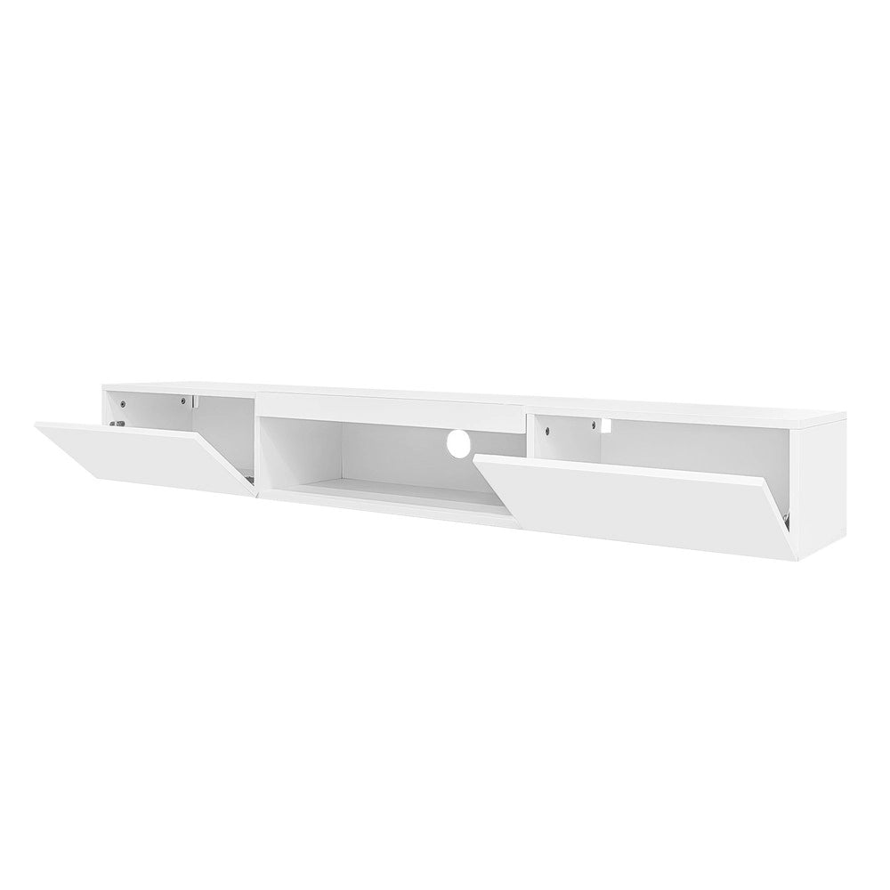 Mobile TV a Parete con LED e Bluetooth ¨C Xylo ¨C Bianco Lucido, 160x31x22 cm