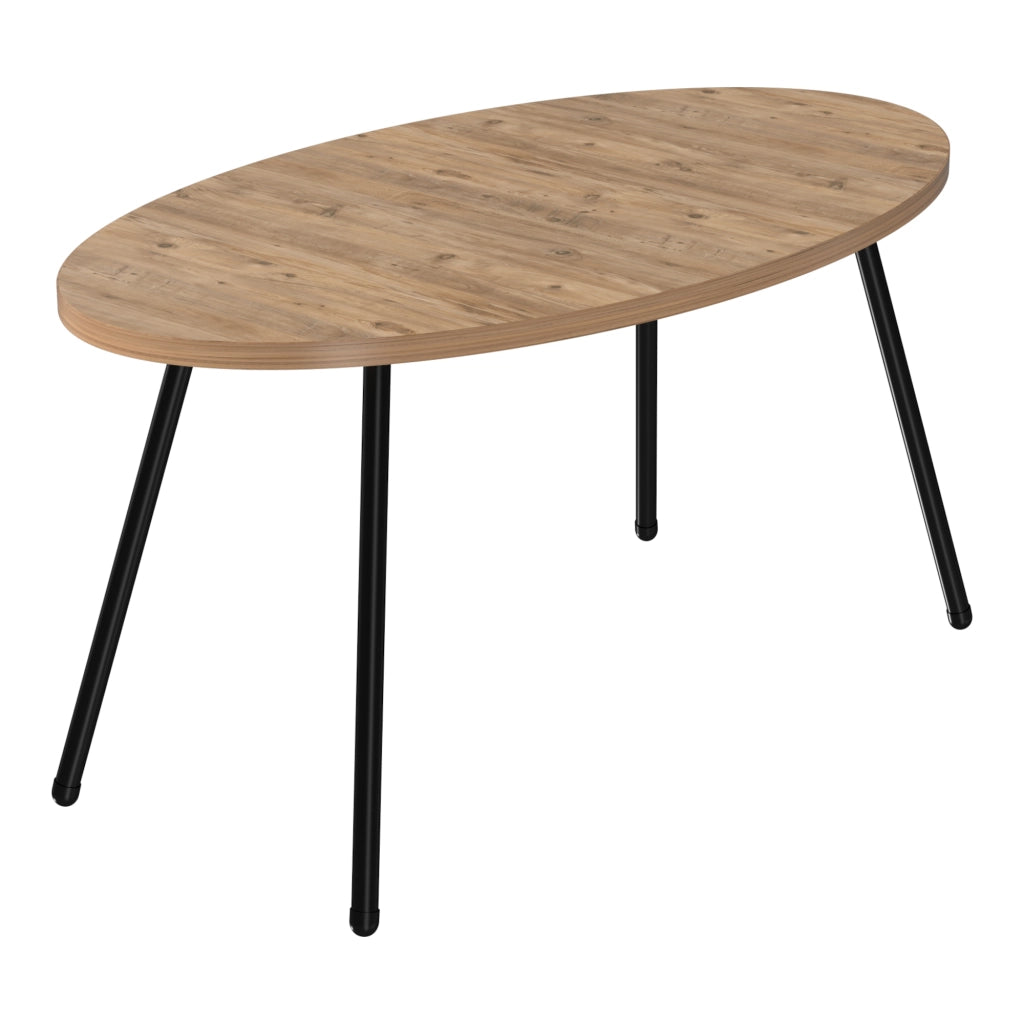 Tavolino Basso da caffè 'Skærbæk' (AxLxP) 43 x 90 x 50 cm Tavolino da Salotto con Piano Ovale in color Legno [en.casa]
