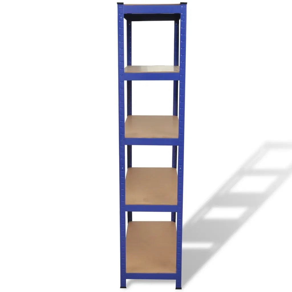 Mensola 5 Strati Blu in Acciaio e Legno Multistrato cod mxl 53189