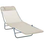 Lettino da giardino pieghevole con cuscino ¨C zephmum ¨C crema 120kg
