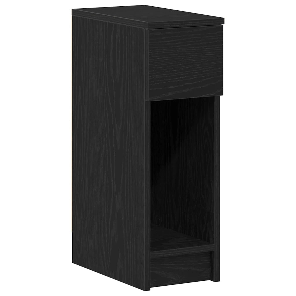 Comodino con Cassetto Rovere Nero 20x36x60 cm 858697