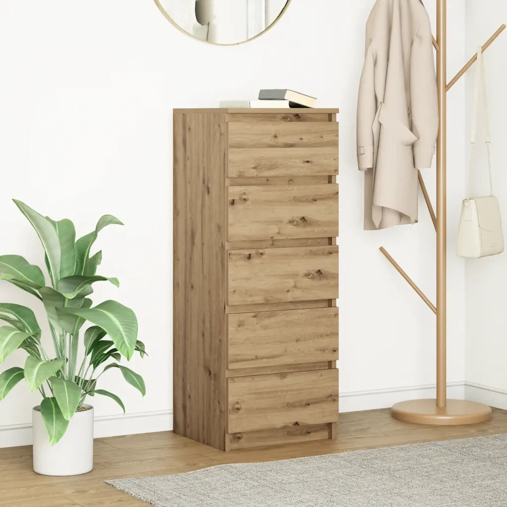 vidaXL Credenza con Cassetti Rovere Artigianale 37,5x35x99 cm