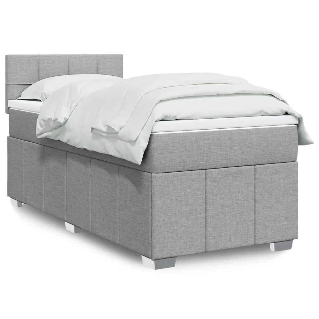 Giroletto a Molle con Materasso Grigio Chiaro100x200 cm Tessuto 3286979