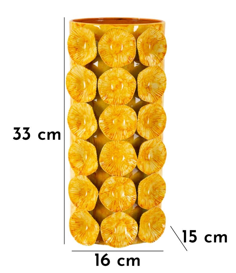 Vaso Drop 16x15x33 cm in Ferro Giallo