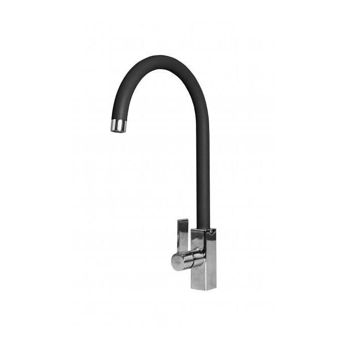 Elleci Rain MKKRAI86 - Miscelatore da cucina Mono Splitcomando, da incasso, Keratek, canna girevole, 40,6 cm, Nero