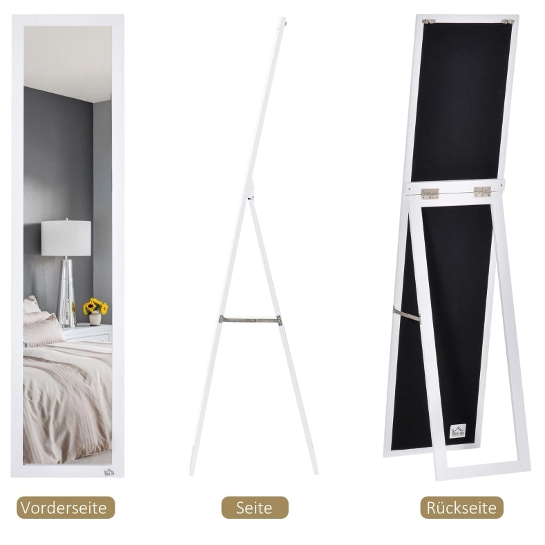 Specchio da terra ULEVR 37x37x154 cm, installazione a parete o freestanding, cornice bianca in MDF