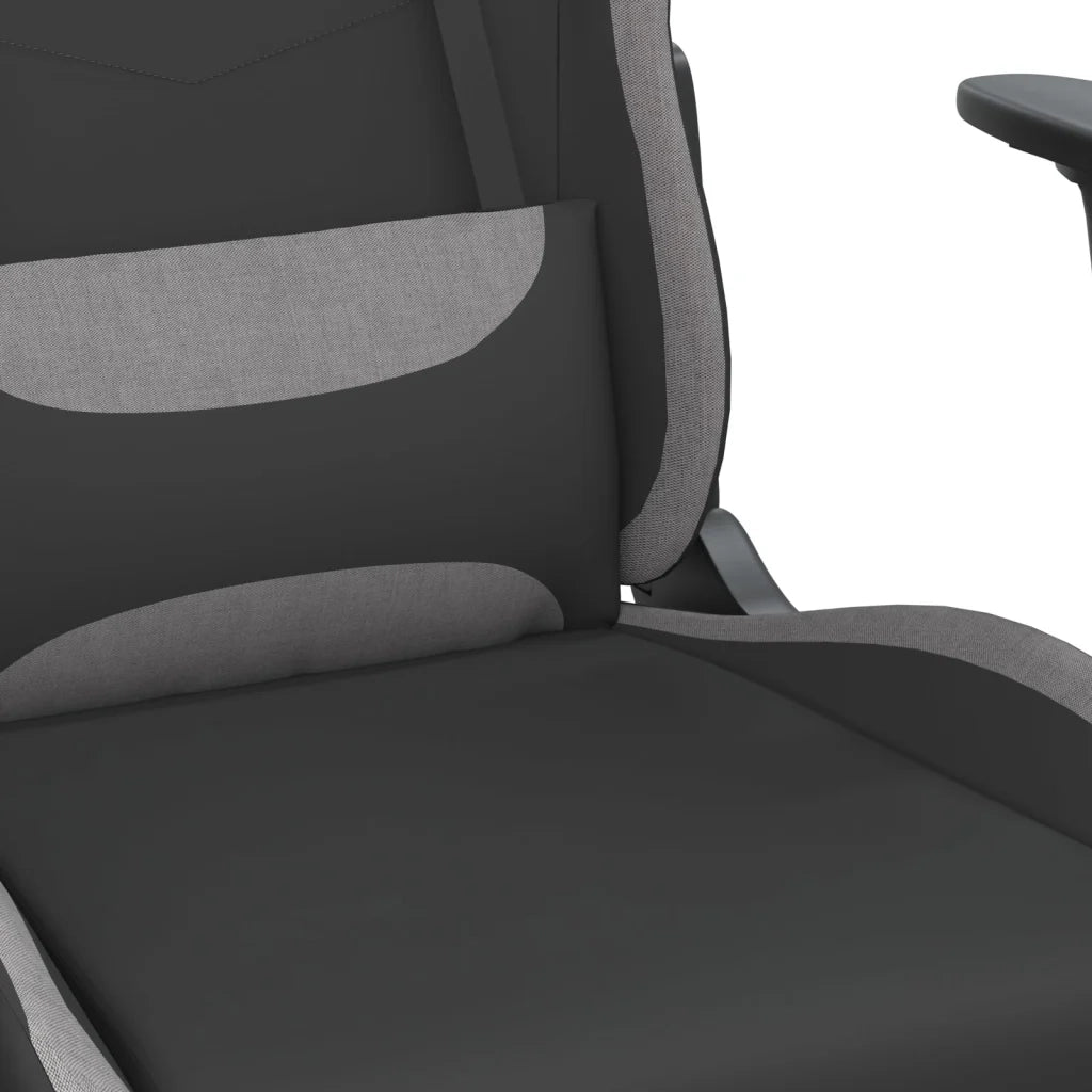 vidaXL Sedia da Gaming Nero e Grigio Chiaro in Tessuto