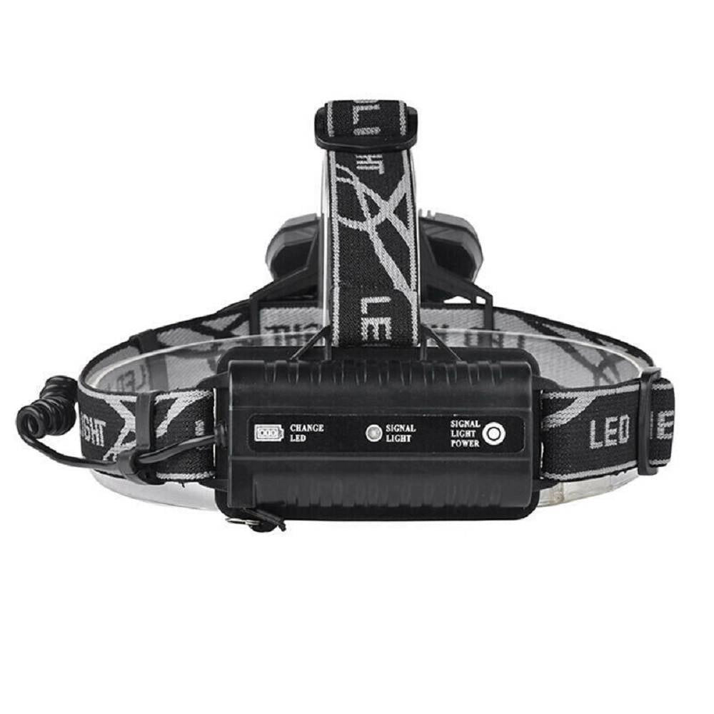 Trade Shop - Torcia Frontale 5 Led Ricaricabile 6 Modalità Di Illuminazione Escursioni Pesca -