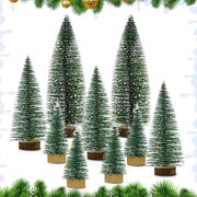 Albero da Tavolo con Pedana in Legno per Decorazione di Natale Tavola Decorazione Negozio 10/15/20 cm - 9 Pezzi