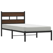 Letto singolo | Letto per adulti | Giroletto senza Materasso con Testiera Rovere Marrone 100x200cm