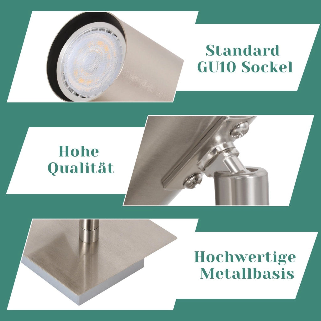 ZMH Faretto da soffitto nichelati 4 luci GU10 orientabili 330° stile moderno per soggiorno camera letto senza lampadina