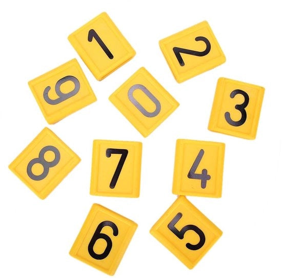 Etichetta di Identificazione per Agnelli - 10 pezzi - Giallo con Nero - Identificazione del Bestiame - Ideale per l'Agricoltura e la Fattoria