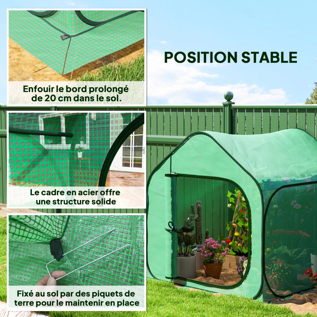 Serra da giardino pop up ¨C zephmum ¨C 150x148x148 cm verde