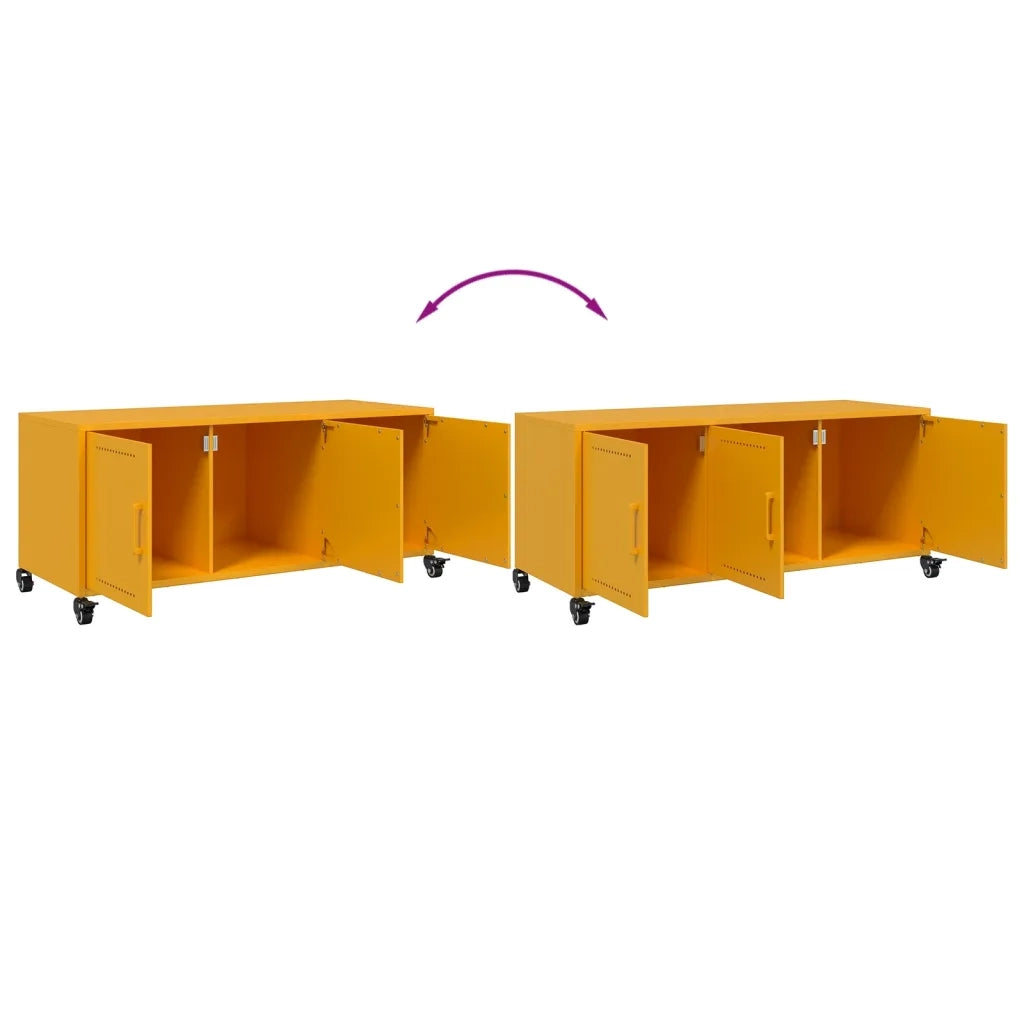 Mobile TV Giallo Senape 100,5x39x43,5 cm in Acciaio