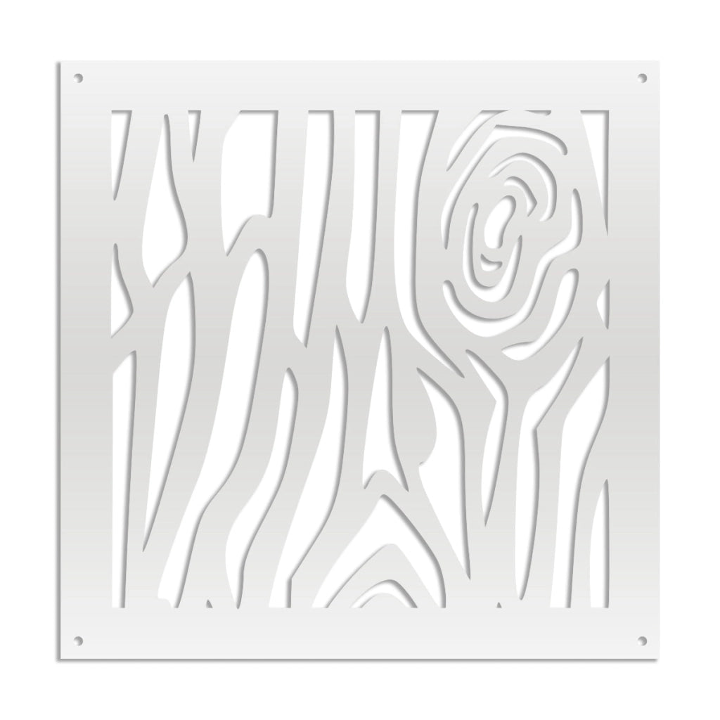 WOOD - Pannello in PVC traforato - Parasole Misura: 48x48 cm, Colore: bianco