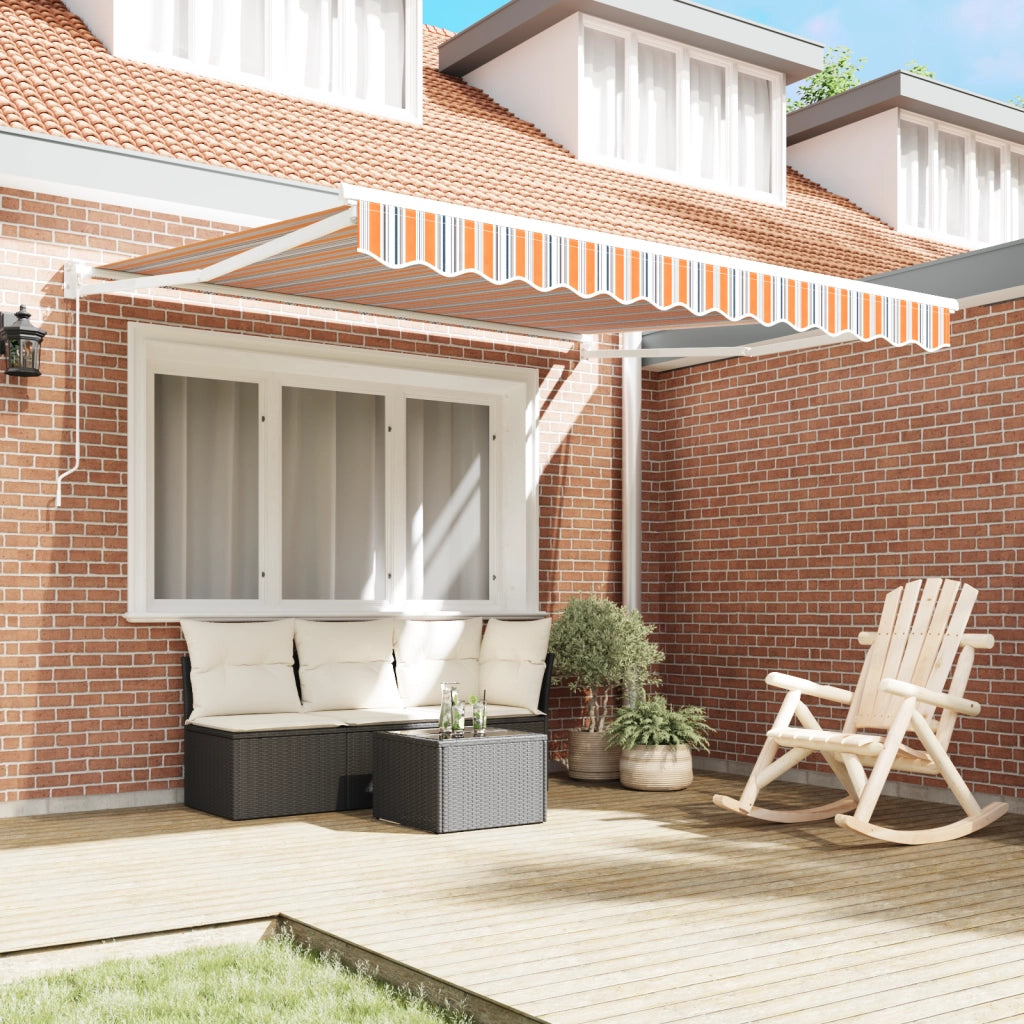 Tenda retrattile manuale a strisce multicolori 300x250 cm