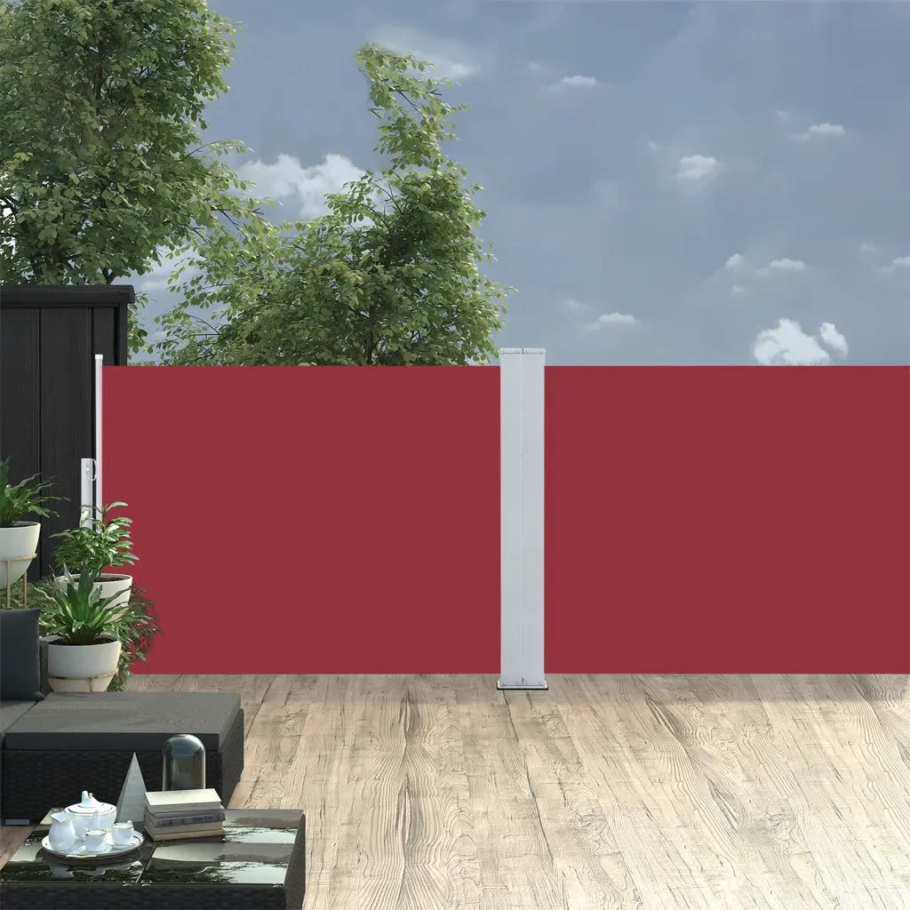Tenda da Sole Laterale Retrattile-Tenda parasole per giardino Rossa 100x1000 cm 552563