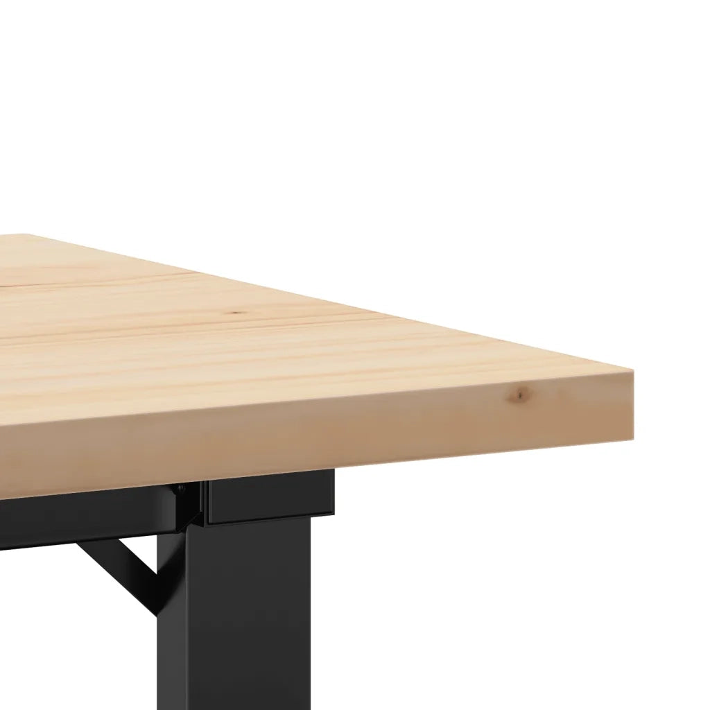 Tavolino salotto | Tavolino da caff¨¨ | Tavolino da Soggiorno Telaio a O 80x50x40,5cm Legno Pino e Acciaio