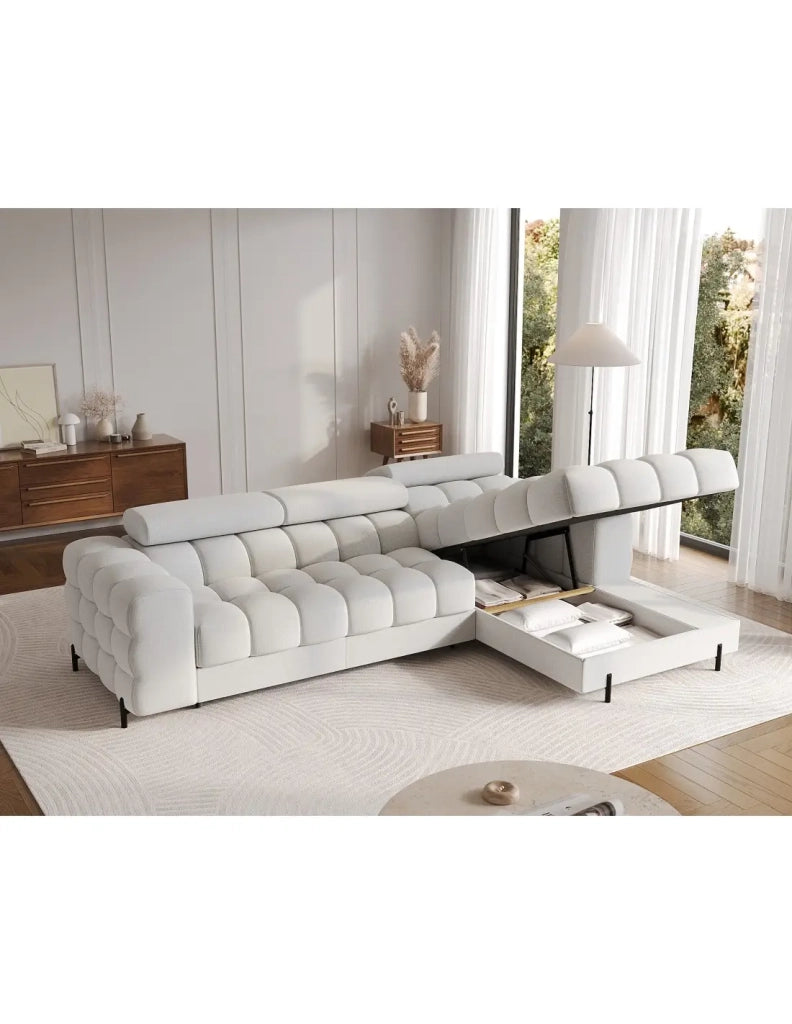 Divano ad angolo destro convertibile Grigio scuro stile contemporaneo 285x99x181cm FILTRO