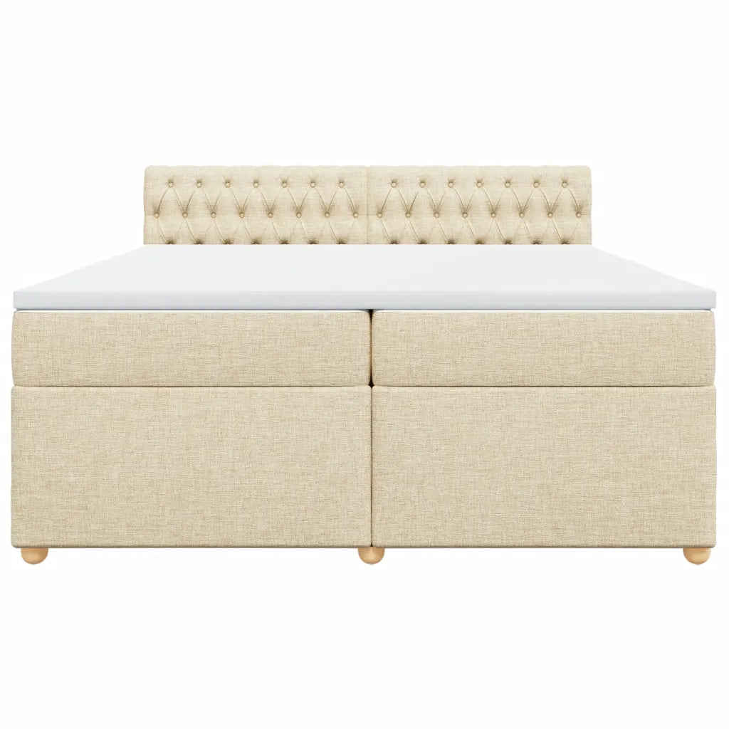 Giroletto a Molle con Materasso Crema 200x200 cm in Tessuto